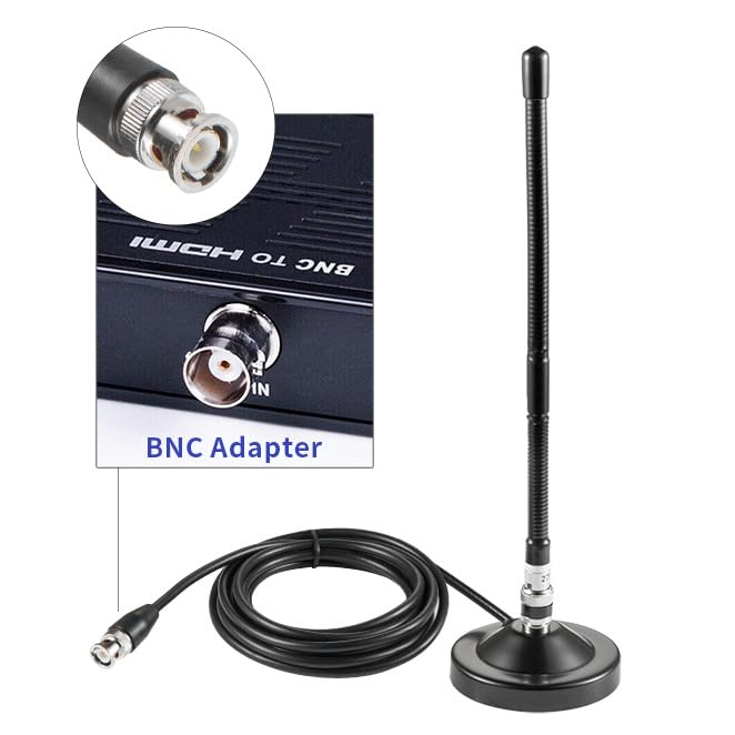 Long Range 27MHz Heavy Duty Magnetic Base Station Soft Whip CB Radio Antenna Kit for Cobra Midland Uniden Maxon President Anytone Vehicle Car Truck Mobile Handheld CB Radio Police Scanner, Eifagur Magnetic Base Antenna