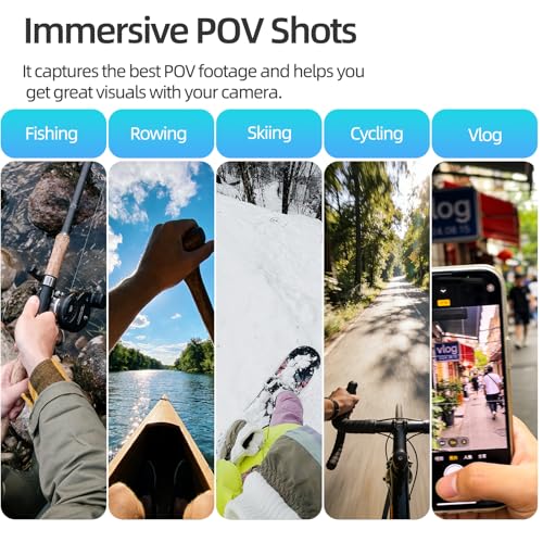 Adjustable Neck Mount for DJI Osmo Pocket 4/3, POV Vlog Neck Holder with Quick Release, Chest Harness Strap, Flexible Silicone Neck Mount for First-Person Video, Compatible with Pocket 4/3 (Black) Black
