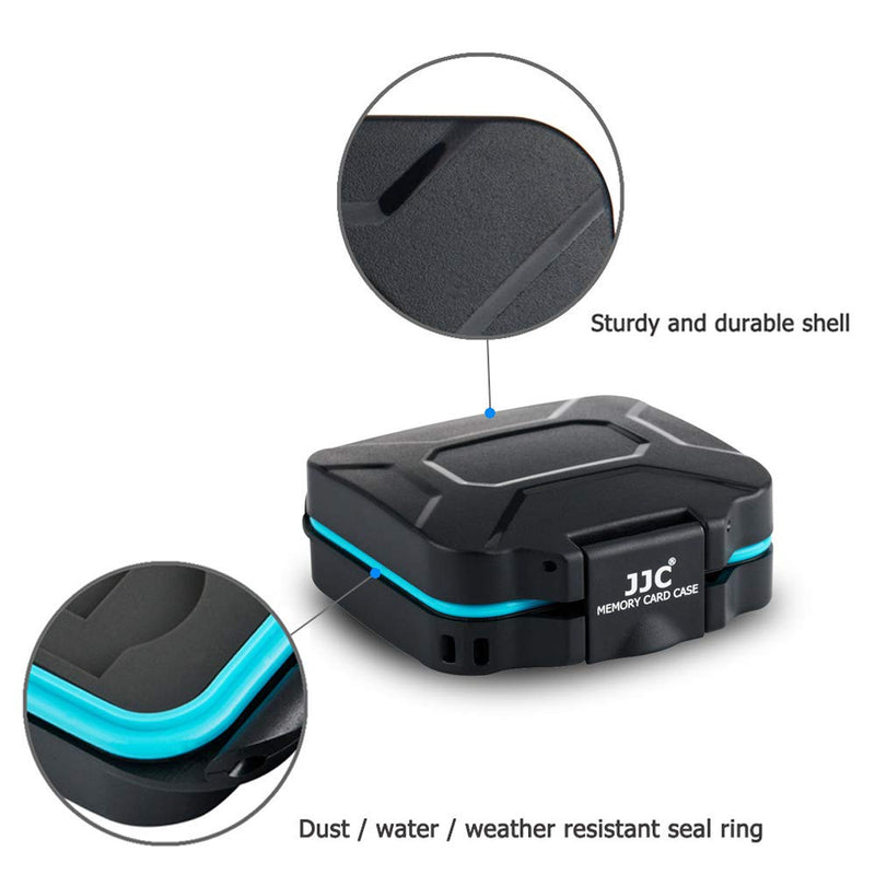 JJC 8 Slots Memory Card Case Holder Storage for 4 SD SDHC SDXC Card and 4 Micro SD TF Card, Small SD Micro SD Card Case Organizer Waterproof & Anti-Shock For 4 SD+4 Micro SD