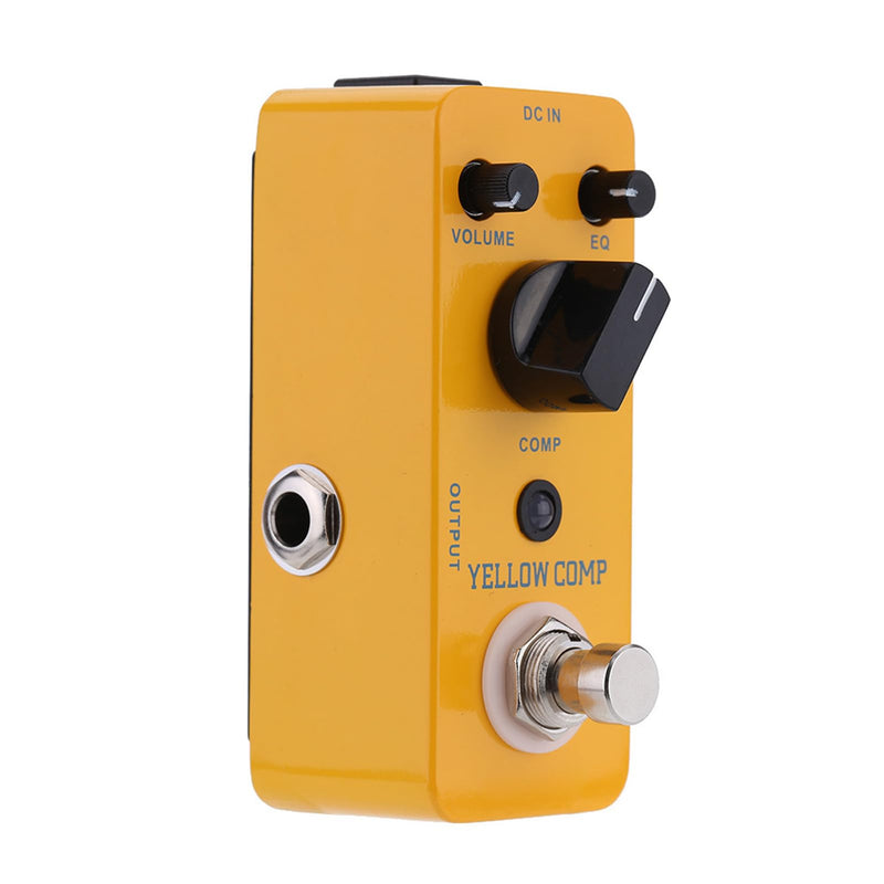 Yellow Comp Micro Mini Optical Compressor Guitar Effect Pedal – True Bypass, Smooth Compression, Aluminum Alloy Chassis