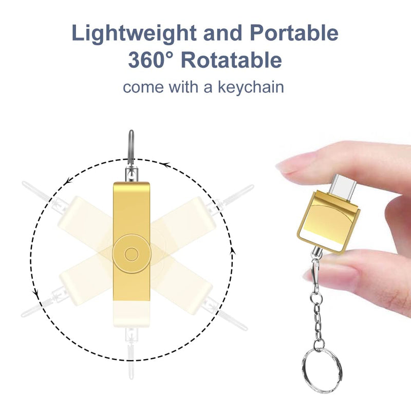 Micro SD Card Reader, BorlterClamp USB C SD Card Reader, USB C to Micro SD/TF Memory Card Reader Adapter, Compatible with MacBook, Laptops, Galaxy Phones and More (Gold)