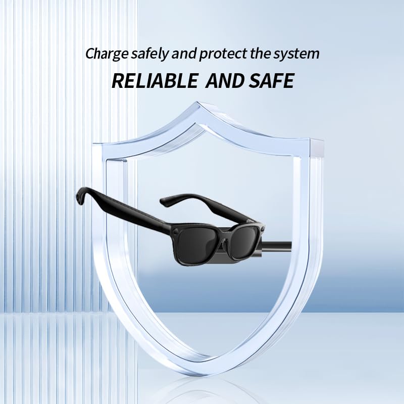 [2 Pack] for rokid Glasses AI Glasses Charger, Magnetic Replacement USB Charging Cable Compatible with rokid Smart Glasses Accessories.(Black)