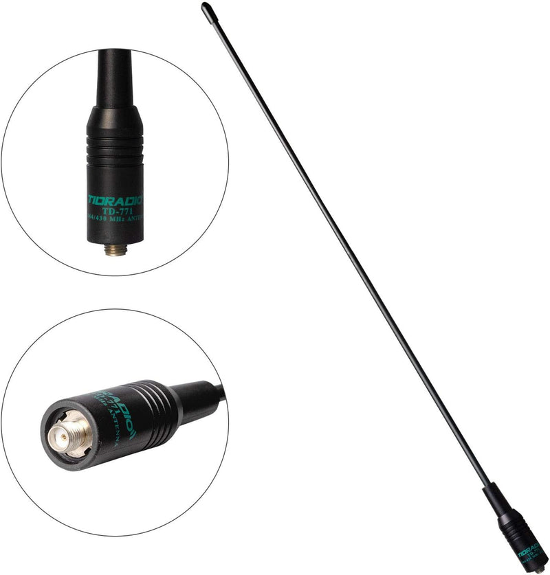 TIDRADIO TD-771 Antenna (2 Pack) VHF/UHF, Walkie Talkie Antenna 144/430Mhz Ham Radio Antenna for BaoFeng UV-5R, 5RM, 5RX, TD-H8, TD-H3, UV-K5 Ham Radios 2Pack (TD-771 15.15" VHF/UHF)