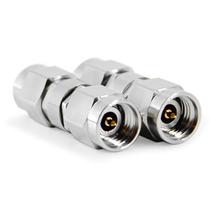 TOJOIN RF Coaxial Adapter Connector 2.92MM Male to Male DC-40GHZ 50ohm, RF 2.92MM Adapter for RF Cable, Coupler Antenna, Extension Cable, WiFi, 2PCS Silver 2.92MM-JJ-2pcs