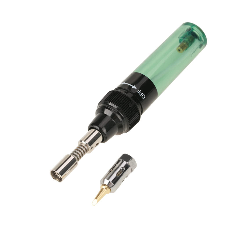 Gas Soldering Iron, Cordless Butane Gas Burner, Soldering Iron Gun Welding Pen Tool 1300 (Green)
