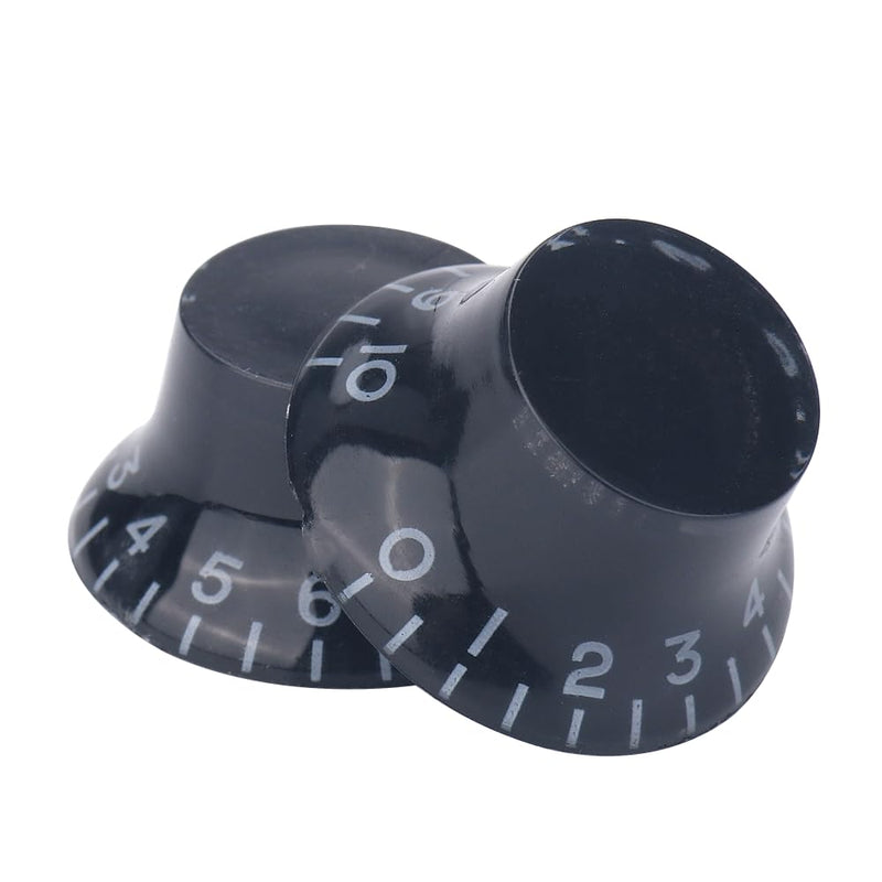 4PCS Top Hat Electric Guitar Control Knobs, Volume Tone Control Knobs Turning Speed Control Knob Guitar Bell Knobs for LP SG Electric Guitar Bass Replacement (Black) Black