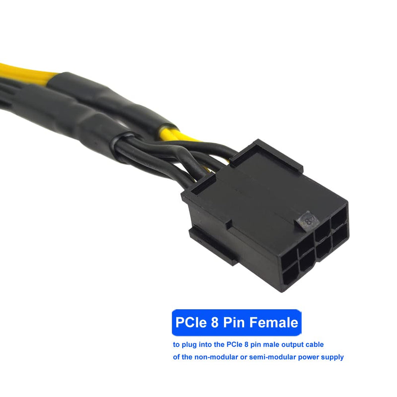 COMeap GPU VGA PCIe 8 Pin Female to 3X 8 Pin(6+2) Male PCI Express Adapter Splitter Extension Cable for Bitcoin Ethereum Mining 11.4-inch(29cm) 3x8pin(6+2)