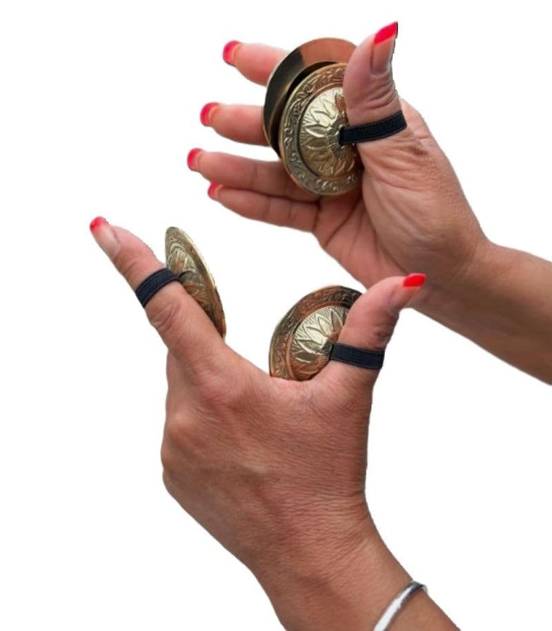 DharmaObjects Belly Dancing - Pro Finger Zills or Cymbals 2 Pair/4pcs Gold 6cm