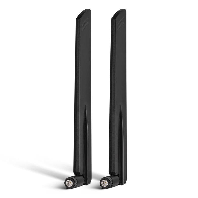 Eightwood Tri-Band WiFi 6E Antenna with RP-SMA Male Connector (2-Pack) | for Gaming PC PCIe WiFi Card, Wireless Router, Security IP Camera, 6GHz 5GHz 2.4GHz