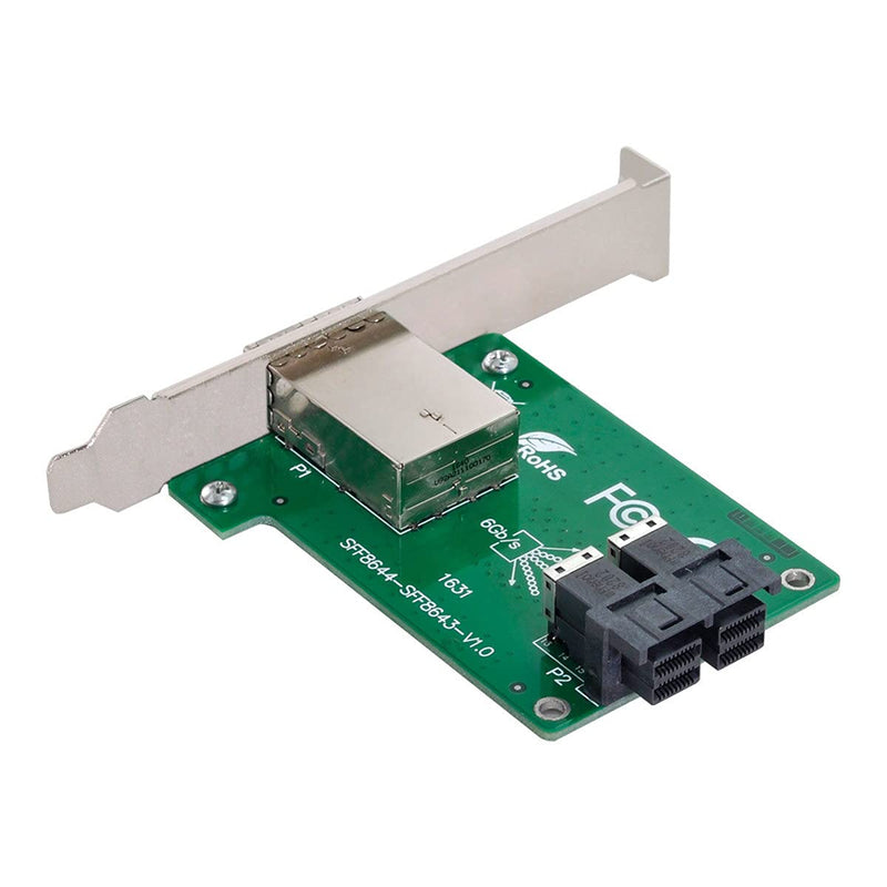 chenyang Mini SAS 2 SFF-8644 to 2 SFF-8643 HD Data Server Converter Adapter with Bracket