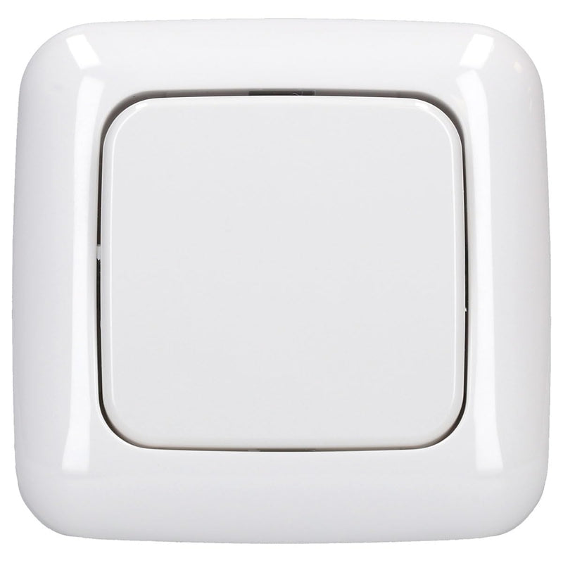 Busch-Jaeger Toggle Switch Set: 2000/6 US Toggle Switch + 2506-214 Rocker Switch + 2511-214 Single Frame Alpine White Reflex SI