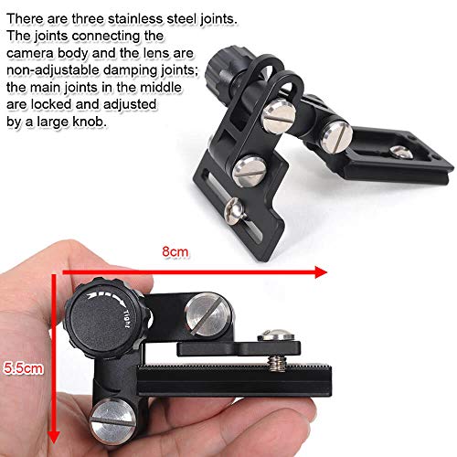 iShoot Metal Retractable Camera & Telephoto Zoom Lens Bracket Holder, Foldable Long Focus Lens Support Stand Bayonet Protector with Quick Release Plate Compatible with Arca-Swiss Fit Tripod Head Clamp