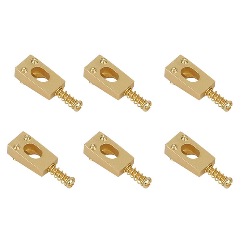 6PCS Guitar Bridge Roller Saddles Brass String Saddles Replacement for Electric Guitar Accessories (Gold) Gold
