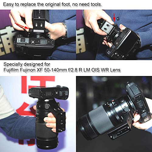 Lens Collar Stand Replacement Foot Tripod Mount Ring Base Socket Compatible with Fujifilm Fuji XF 50-140mm f/2.8 R LM OIS WR, Lens Support Holder with Arca Fit Quick Release Plate Dovetail Groove