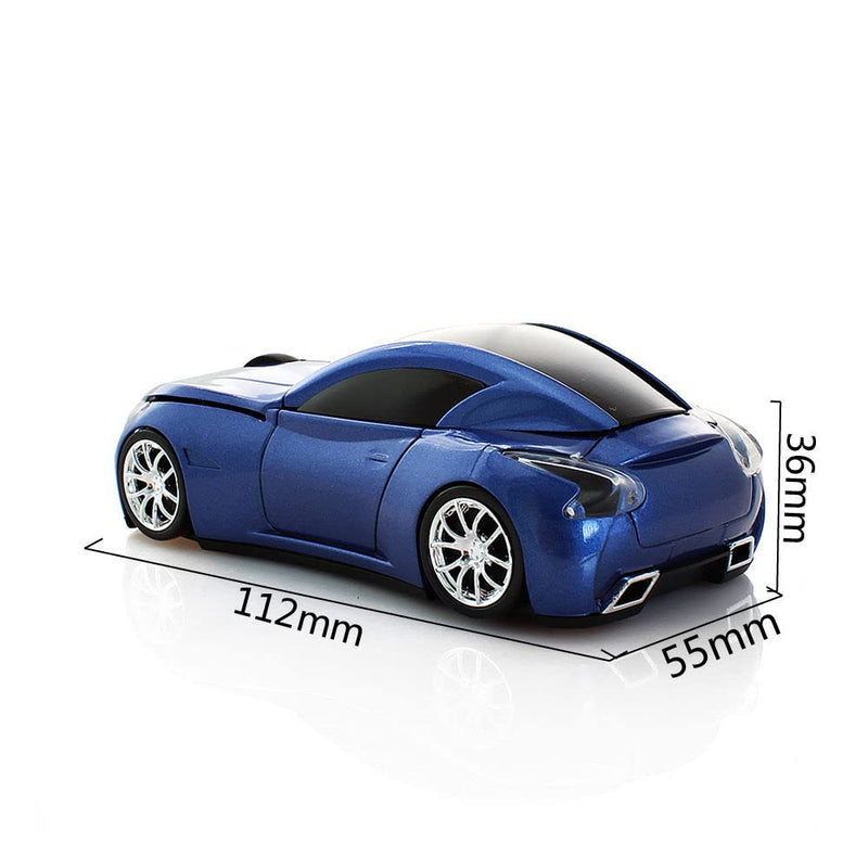 Aikchi Wireless Sports Car Mouse, Wireless Desktop Laptop Computer Mouse 2.4GHz Optical Mice for YFND (Blue) Blue