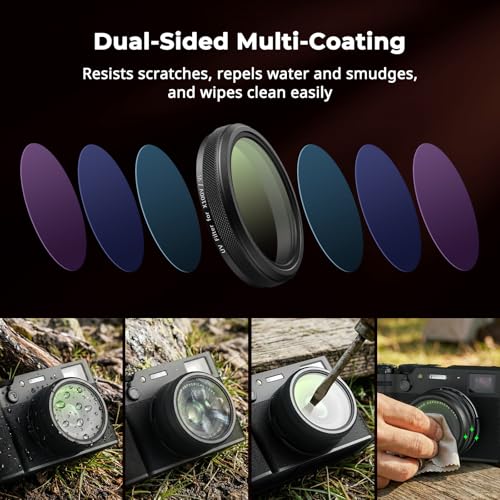 SmallRig UV Filter for FUJIFILM X100VI / X100V, 99% Light Transmittance, Optical Glass Lens, Waterproof & Anti-Scratch, Lightweight Aluminum Frame, Lens Protection Filter, Cleaning Cloth (Black) 5852 Black