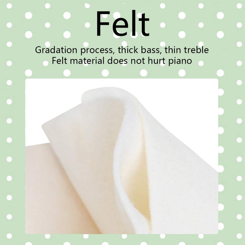 CALIDAKA Piano Muffler Piano Mute Rail Felt Strip Piano Muffler Felt Tapered Durable Soft Non-Fading for to Gradient Process, Thick Bass, High Pitch Thin, Sound Weakening 136x7cm Beige