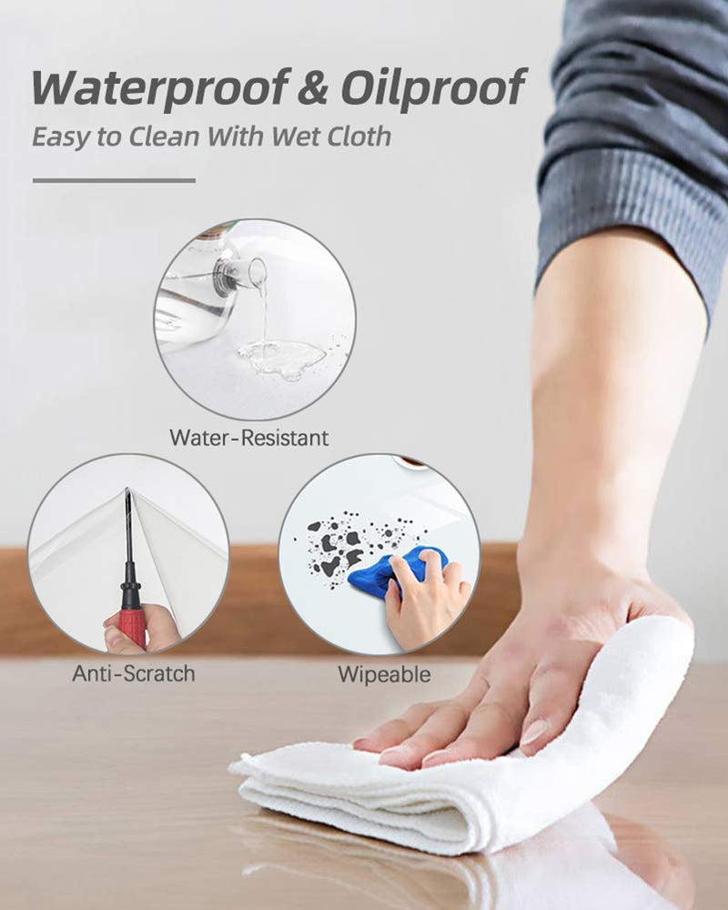 Clear Desk Pad Blotter 16 X 32 Inch Office Desk Mats Table Protector on Top of Desks for Laptop Computer Keyboard Transparent Desktop Cover Vinyl PVC Desk Writing Mat with Mouse Pad Waterproof Plastic 16X32 Inch Clear