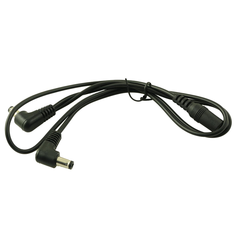 1 to 2 Guitar Effects Pedal Power Cable Multi Plug DC Line with Bend Head for 9V DC Adapter Plug Battery Line Conversion Line Black, 60 cm