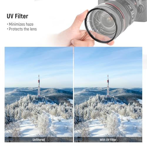 NEEWER 77mm UV/CPL/ND Lens Filter Kit, UV Protection + Circular Polarizing + Neutral Density (ND8) Camera Lens Filter Set with Multicoated Optical Glass, Slim Frame & Upgraded Foldable Storage Case UV+CPL+ND8