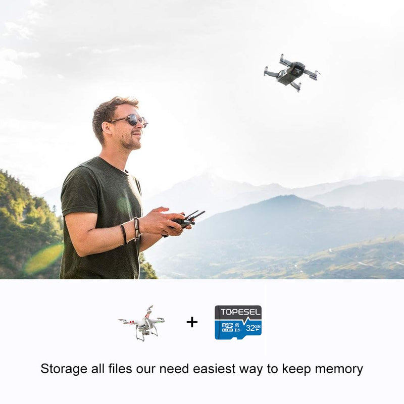 TOPESEL 32GB Micro SD Card 2 Pack Memory Cards Micro SDHC UHS-I TF Card Class 10 for Camera/Drone/Dash Cam(2 Pack U1 32GB) 2pack