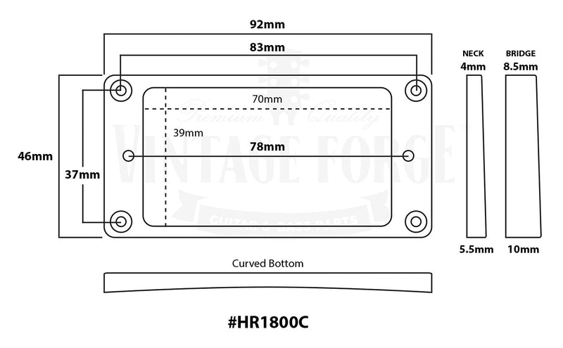 [AUSTRALIA] - Cream Curved Bottom Humbucker Pickup Mounting Ring Set (Bridge & Neck) compatible with Epiphone Guitars HR1800C-CRM Cream 