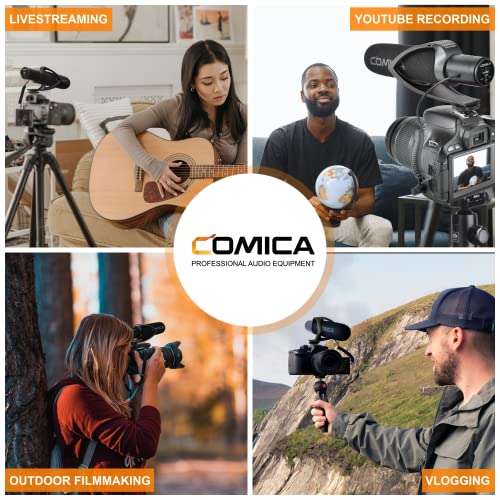 comica CVM-V30 Pro Camera Directional Condenser Microphone Shotgun Video Supercardioid Microphone for Canon Nikon Sony Panasonic DSLR Camera with 3.5 mm Jack (Black) CVM-V30 PRO B