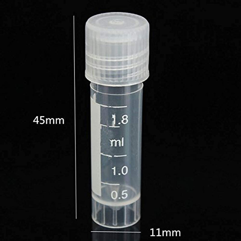 ChenXi Shop 20pcs 2ml Graduated Cryoval Cryogenic Plastic Vials Self Standing with Cap