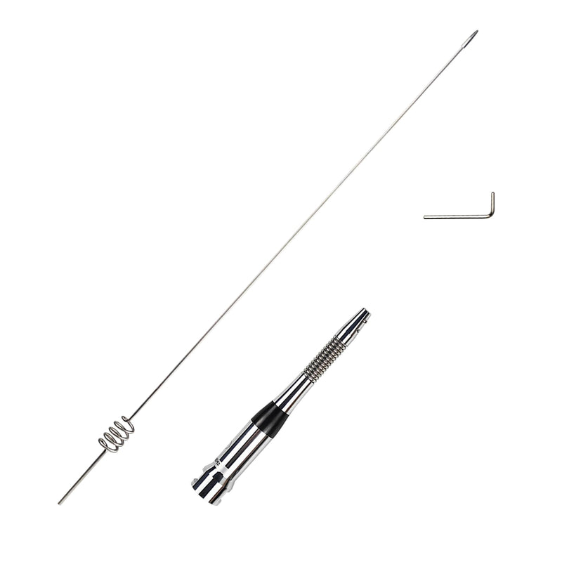 Dual Band Mobile Antenna 70cm 2meter VHF/UHF (144 / 430MHz) Stainless Steel Aerial PL-259 (UHF-Male) Connector for Repeater Ham Mobile Radio Transceiver