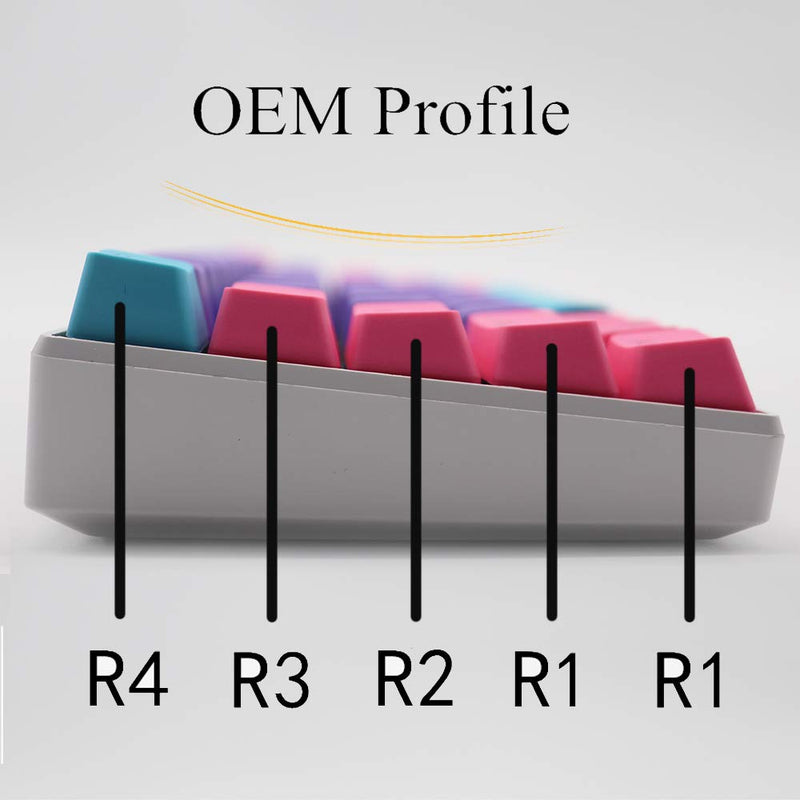 WHYSP 61 PBT Keycaps for 60 Percent Keyboard, Backlit Keycap Set for Mechanical Gaming Keyboard OEM Profile Blue Keycaps with Key Puller for Cherry MX Switches GK61(Peach) Peach