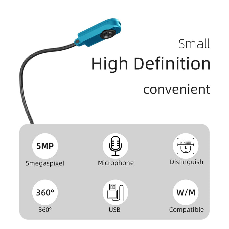 Document Camera (Blue) Ultra High Definition 5MP USB Document Camera — Mac OS, Windows, Chromebook Compatible for Live Demo, Web Conferencing, Distance Learning, Remote Teaching,Scanner