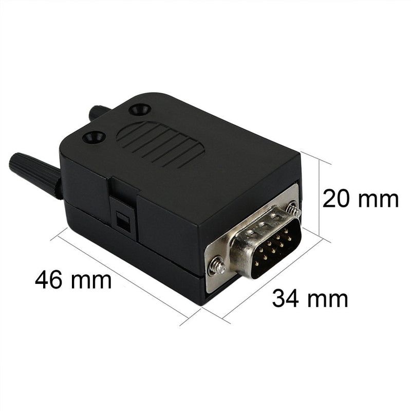 Twinkle Bay DB9 Connector to Wiring Terminal RS232 Serial Port Breakout Board Solderless (Male Adapter with Case)