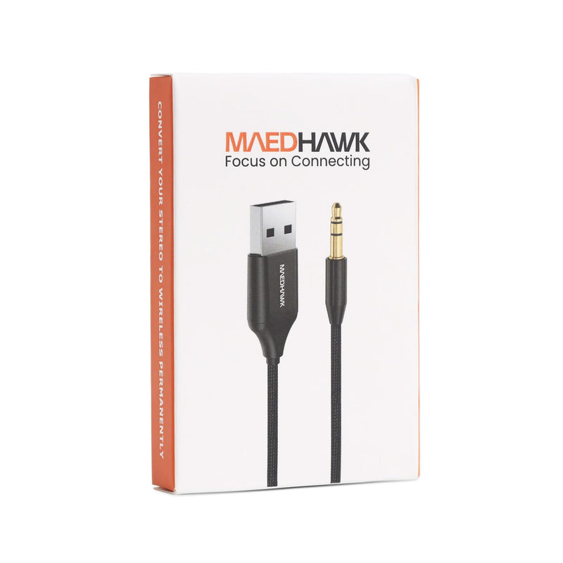 [AUSTRALIA] - MaedHawk Aux to Bluetooth Receiver for Car, Bluetooth Aux Adapter with USB to 3.5mm Audio Jack kit BT5.3 for Car Stereo Home Speakers Music Streaming Hands-Free Calling, A2DP 