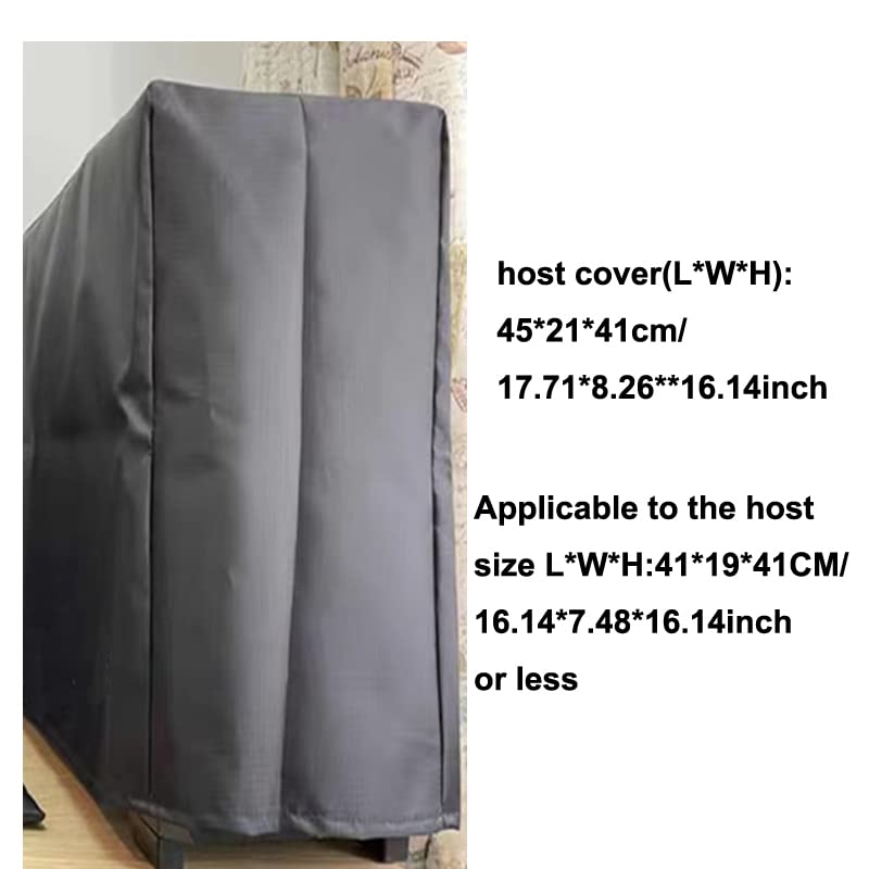 3 Pieces Computer Dust Cover Monitor + Keyboard+ Computer Host Pc Dust Proof Computer Covers Case Computer Dust Cover for Desktop Pc CPU Tower Protector, Oxford Cloth (27'' Monitor Set Black) 27'' Monitor Set Black