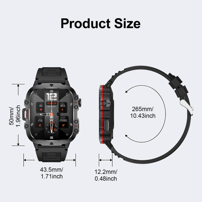 Tocelffe Smart Watch for Men(Answer/Make Call), IP68 Waterproof Sports Smartwatch Outdoor with Heart Rate, Sleep Monitor, Fitness Tracker