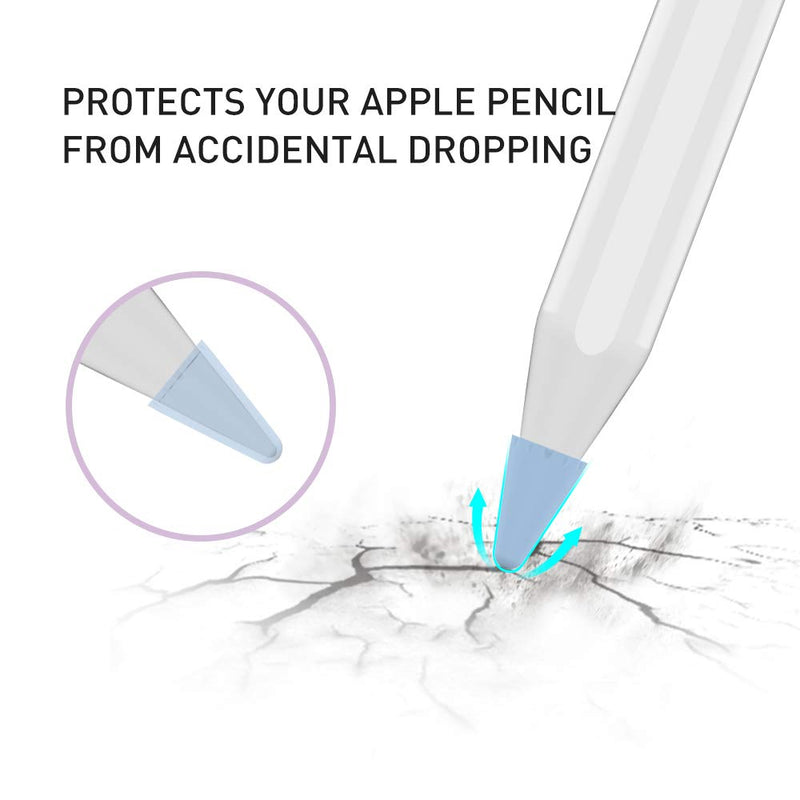 Delidigi 80 Pack Tips Cover for Apple Pencil 2nd Generation and 1st Gen Silicone Nibs Caps Writing Protection Accessories (Blue,Black,Grey,White,80Pack) Blue,Black,Grey,White
