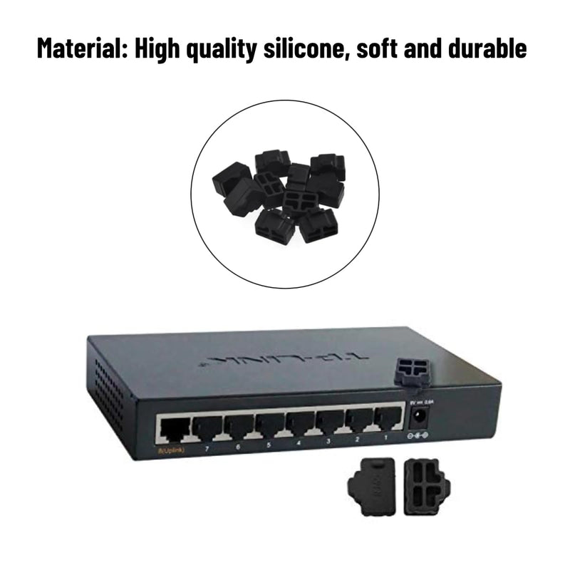 10Pcs Ethernet Dust Cover, RJ45 Anti-Dust Silicone Plugs Protector Stopper Cap for Female Port Protector/Blocker, Port Protector for Switch, Router, Media Converters