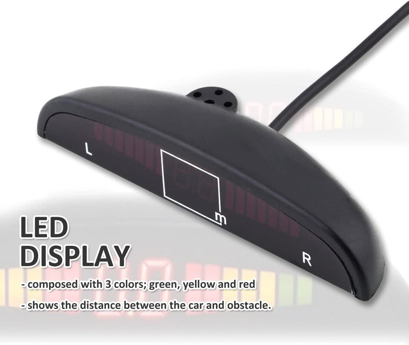 ZONETECH Parking Sensors LED Display Car Reverse Backup Radar System (2 Pack) 2 Pack