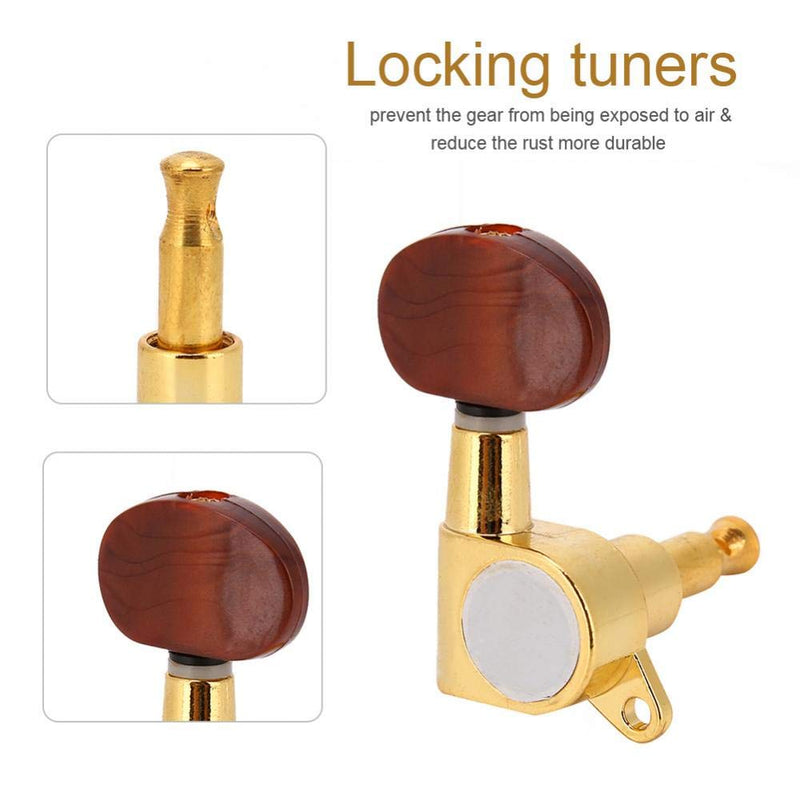 [AUSTRALIA] - 6PCS Guitar Tuning Pegs, Sealed Electric Guitar String Tuning Pegs Keys Machine Head Tuners Set(Gold) Acoustic Tuners Dangelico Tuners Vintage Locking Tuners 6 Inline Guitar Tuner 