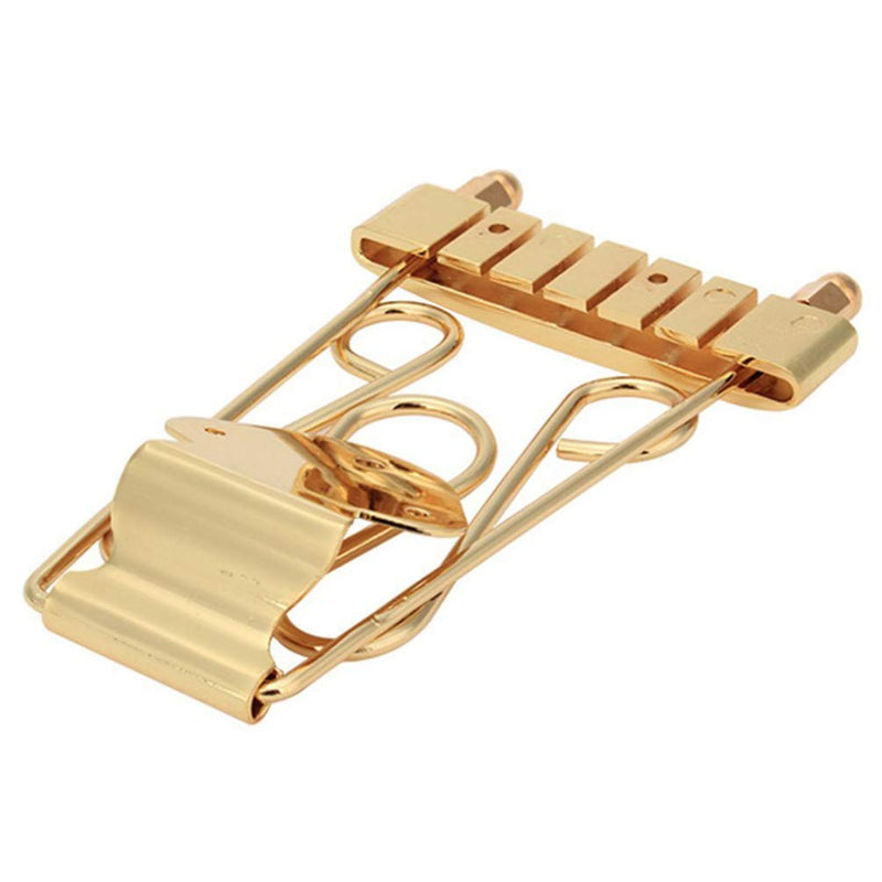 Artibetter 6 String Guitar Trapeze Tailpiece Bridge for Jazz Archtop Guitar-Golden