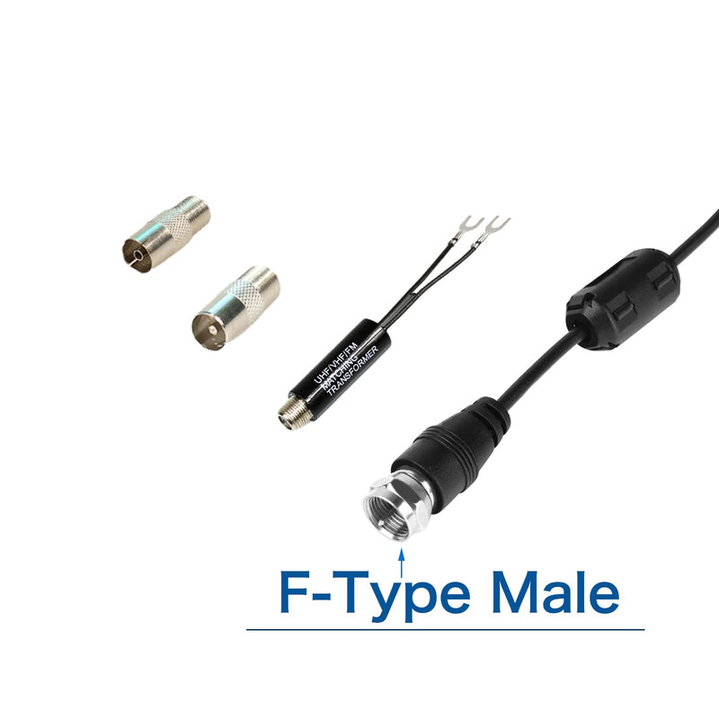 Universal FM Radio Dipole Antenna Screw F Male Plug for Home AV Audio Stereo Receiver Indoor 75 Ohm 16ft