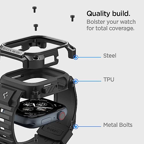 Spigen for Apple Watch Charger Stand and Tough Armor Pro Metal Designed for Apple Watch 9/8/7 45mm