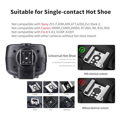 Godox TT520III Wireless Transmission Flash Speedlite - Built-in Receiver and RT Transmitter Compatible with Canon Nikon Panasonic Olympus Pentax