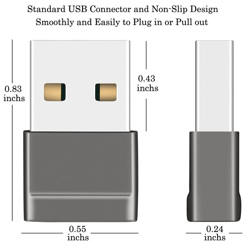 USB C Female to USB Male Adapter 4 Pack, AuviPal USB A Charger to USB Type C Cable Converter for Apple iWatch Watch Series 7 SE, iPhone 11 12 13 Pro Max Mini, Samsung Galaxy Note 10 20 S20 S21 S22