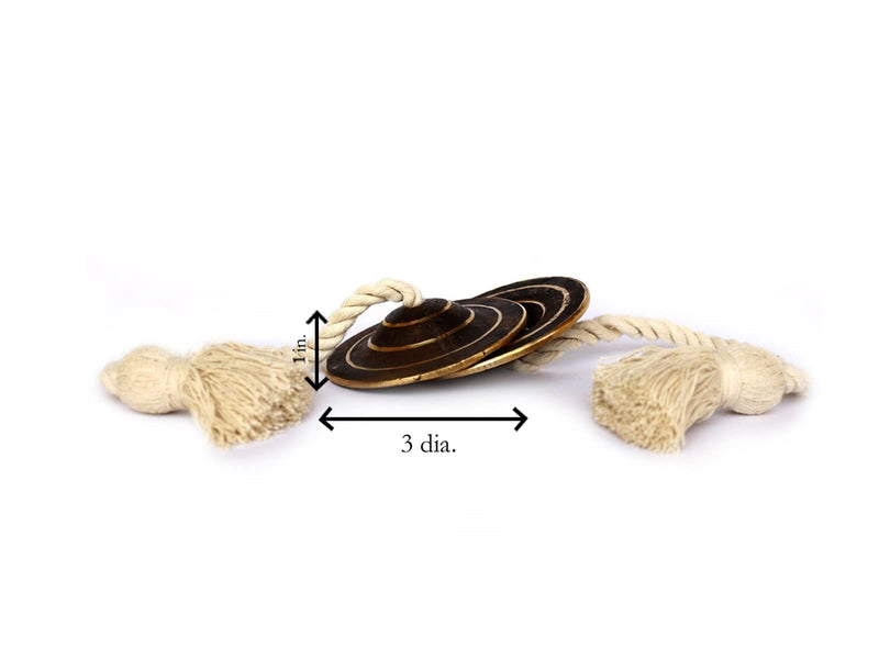 DeKulture Handmade Pure Kansa Manjeera Percussion Instrument Indian Cymbal Clapper Bell For Religious Ceremonies Bhajans Healing Yoga Meditation, 3X1 (DH) Inches
