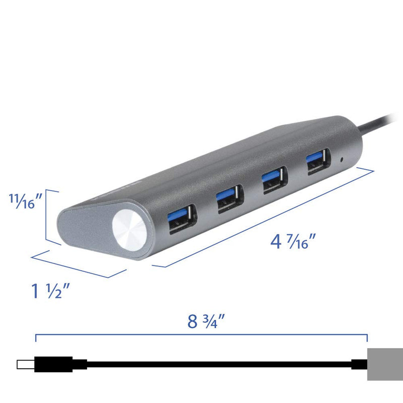 USB Hub 4-Port (5Gps) Transfer Speed Kingwin Data Hub for Flash Drive & Card Reader on MacBook Pro, Mac Computer, Mini Computer, Mac Pro, and more 4 PORT USB 3.0