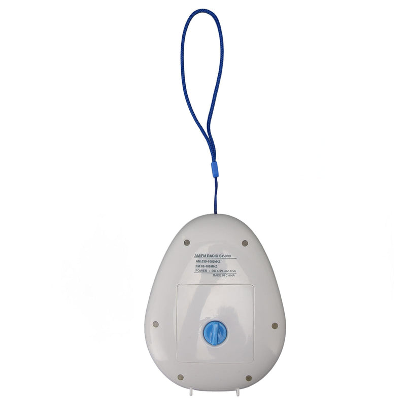 AM FM Shower Radio Built in Speaker, Waterproof Hanging Bathroom Radio with Rotating Knob for Easy Tuning and Volume Control.