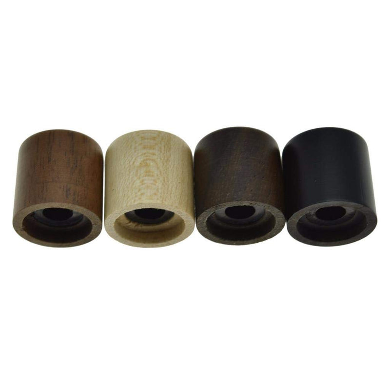 Dopro 2-Pack Wood Knobs Tele Style Flat Top Dome Knobs Guitar Bass Wood Knob Barrel Knobs Ebony Wood