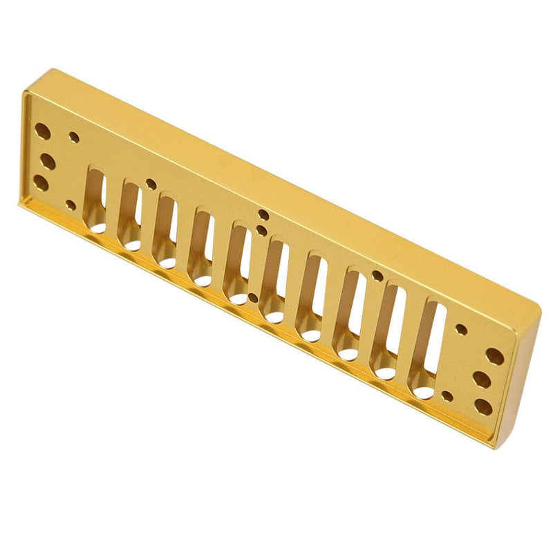 [AUSTRALIA] - Harmonica Comb, Aluminum Alloy Comb Harmonica Part for Hohne SP20 Blues HormonicaComb Accessory 10 Hole Blues Harp Comb(gold) gold 