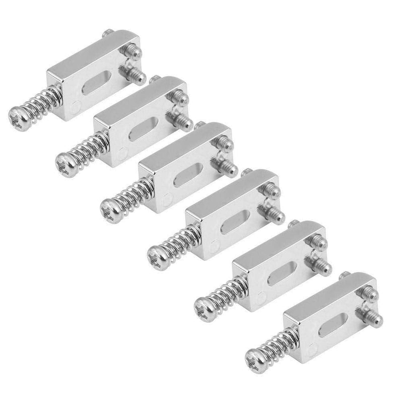 [AUSTRALIA] - 6 Pcs Electric Guitar Tremolo Saddles Bridge for Electric Guitar Replacement with Wrench Silver 